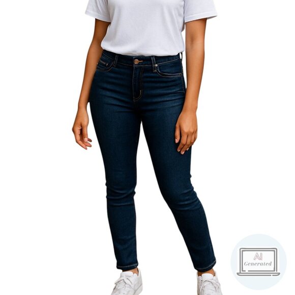 Old Navy Womens Jeans Skinny Fit Power Stretch Denim Dark Wash Size 4 Petites - Picture 1 of 12